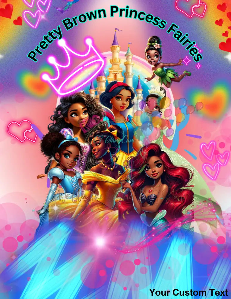 Pretty Brown Princess Fairies Digital Template Bundle DIGITAL