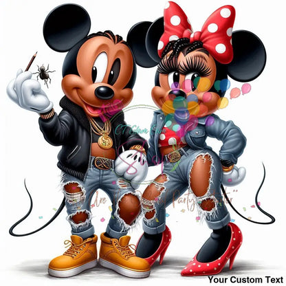 AI Black American Mickey & Minnie Digital BundleTemplates